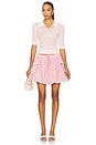 view 5 of 6 Washed Stretch Cotton Mini Bubble Skirt in Bleached Mauve