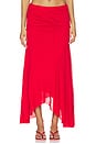 view 1 of 6 Marl Mesh Draped Long Skirt in Goji Berry