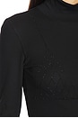 view 5 of 5 Long Sleeve Rhinestone T-Shirt in Black