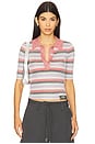 view 1 of 5 Light Sparkle Rib Polo Top in Multicolor