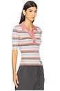 view 2 of 5 Light Sparkle Rib Polo Top in Multicolor