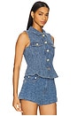 view 2 of 5 Fluffy Denim Fitted Top in Mid Blue Stone
