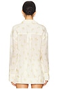 view 3 of 4 x REVOLVE Printed Viscose Habotai Tie String Shirt in Antique White
