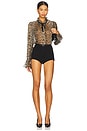view 4 of 4 Printed Viscose Chiffon Tie String Shirt in Leopard