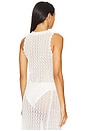 view 3 of 5 Shiny Pointelle Knit Vest in Egret