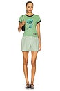 view 4 of 4 Basic Cotton Jersey Peony Baby Fit T-shirt in Stone Green