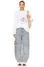 view 4 of 4 Re-cut Heavy Jersey Animals Long Sleeve in Bright White