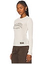 view 2 of 4 Printed Marl Mesh Long Sleeve Top in Egret