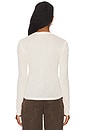 view 3 of 4 Printed Marl Mesh Long Sleeve Top in Egret