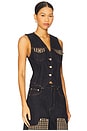 view 2 of 4 Neppy Denim Vest in Dark Blue Stone
