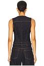 view 3 of 4 Neppy Denim Vest in Dark Blue Stone