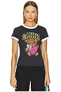 view 1 of 4 Basic Cotton Jersey Bear Fitted T-shirt in Phantom