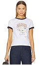 view 1 of 4 Basic Cotton Jersey Kitty Fitted T-shirt in Bright White