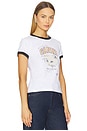 view 2 of 4 Basic Cotton Jersey Kitty Fitted T-shirt in Bright White