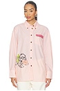 view 2 of 7 Stripe Cotton Oversized Shirt in Peach Parfait
