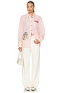 view 6 of 7 Stripe Cotton Oversized Shirt in Peach Parfait