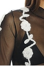 view 5 of 5 Sheer Flower Crochet Applique Top in Black