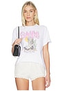 view 1 of 4 Basic Cotton Jersey T-shirt Boots Print in White