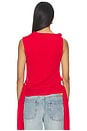 view 3 of 3 Marl Mesh Tie Knot Tank Top in Goji Berry