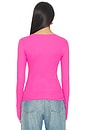 view 3 of 5 Soft Cotton Rib Long Sleeve Top in Raspberry Rose