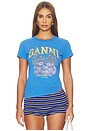 view 1 of 4 T-SHIRT FUTURE HEAVY JERSEY BABY FIT TEDDY MUSHROOM in Strong Blue