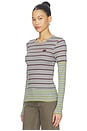 view 2 of 5 Soft Cotton Rib Long Sleeve Double Layer Top in Port Royale