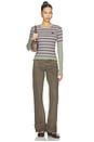 view 5 of 5 Soft Cotton Rib Long Sleeve Double Layer Top in Port Royale