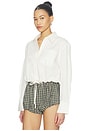 view 2 of 5 CHEMISE STRETCH COTTON CROPPED BOWLING  in Egret