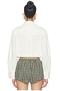 view 4 of 5 CHEMISE STRETCH COTTON CROPPED BOWLING  in Egret