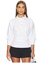 view 1 of 4 Heavy Stretch Jersey Draped Polo in Bright White