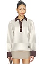 view 1 of 5 Single Pique Polo Top in Chocolate Brown