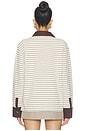 view 4 of 5 Single Pique Polo Top in Chocolate Brown