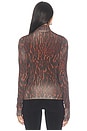 view 4 of 4 Printed Shiny Jersey Turtleneck Top in Rawhide
