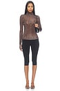 view 5 of 4 Printed Shiny Jersey Turtleneck Top in Rawhide