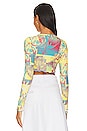 view 3 of 4 Printed Cropped Blouse in Multicolor