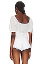 view 3 of 4 Light Broderie Anglaise Cropped Top in Bright White