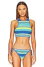 view 1 of 5 Crochet Racerback Bikini Top in Blue Curacao