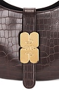 view 6 of 6 Kat Small Croc Bag in Chocolate Fondant