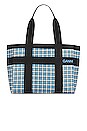 view 1 of 4 Coated Canvas Bag in Check Azure Blue