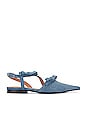 view 1 of 5 Pointy Cut Out Ballerina Flat in Denim
