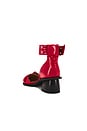 view 3 of 5 Feminine Buckle Open Cut Pump in Racing Red