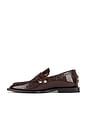 view 5 of 5 Studs Square Shiny Croco Loafer in Chocolate Fondant