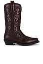 view 1 of 5 Embroidered Western Boot in Black & Dark Burgundy