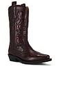 view 2 of 5 Embroidered Western Boot in Black & Dark Burgundy