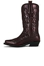 view 5 of 5 Embroidered Western Boot in Black & Dark Burgundy