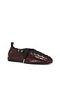 view 2 of 5 ZAPATO PLANO EYELETS LACE UP BALLERINA in Burgundy