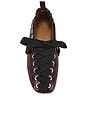 view 4 of 5 ZAPATO PLANO EYELETS LACE UP BALLERINA in Burgundy