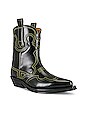 view 2 of 5 Low Shaft Embroidered Western Boot in Black & Yellow