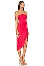 view 2 of 3 Lica Midi Linen Dress in Scarlet