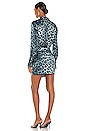 view 3 of 3 Naha Short Dress in Blue Leopard